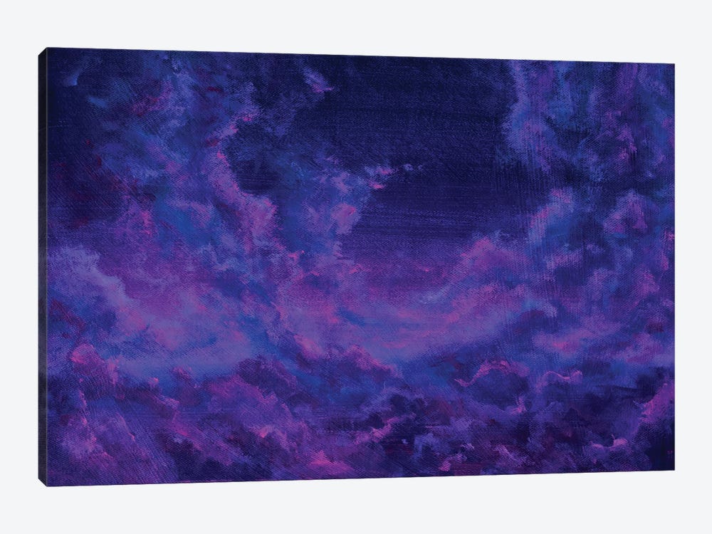 Velvet Violet Clouds In The Starry Night Sky by Valery Rybakow 1-piece Canvas Artwork