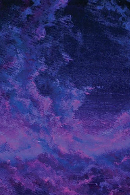 Velvet Violet Clouds In The Starry Night Sky