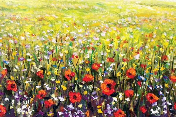 Wildflowers: Red Poppies Flowers Field by Valery Rybakow