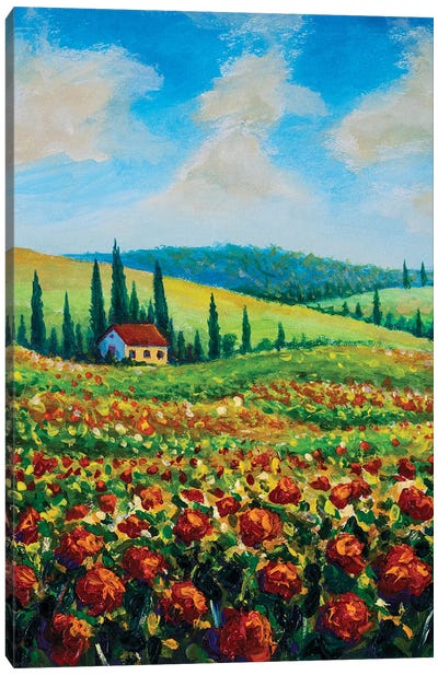 Farmland In Tuscany, Italy Canvas Art Print - Valery Rybakow