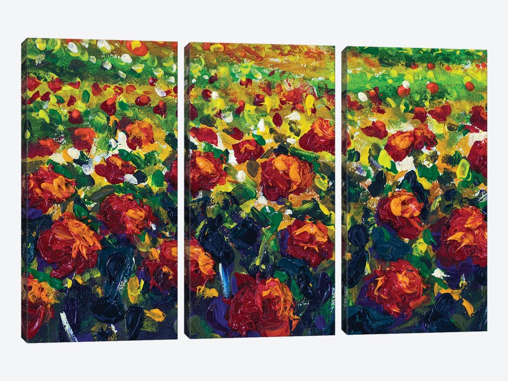 Claude Monet Impressionism Flower Landscape by Valery Rybakow 3-piece Canvas Art Print