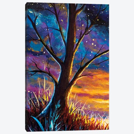 Big Tree In The Night At Sunset Canvas Print #VRY786} by Valery Rybakow Canvas Wall Art