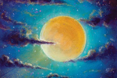 Mystic Night Starry Sky Space Moon by Valery Rybakow canvas print