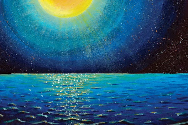 Mystic Night Starry Sky Space Moon