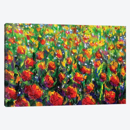 Red Rose Field Canvas Print #VRY79} by Valery Rybakow Art Print