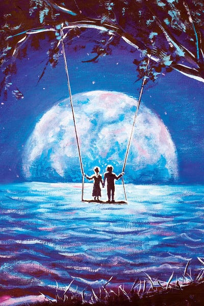 Big Moon For Lovers by Valery Rybakow canvas print