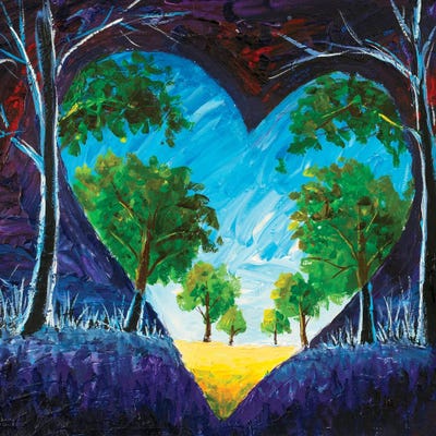 Beautiful Pure Nature In Heart Against Backdrop Of Dirty Night And Darkness by Valery Rybakow canvas print