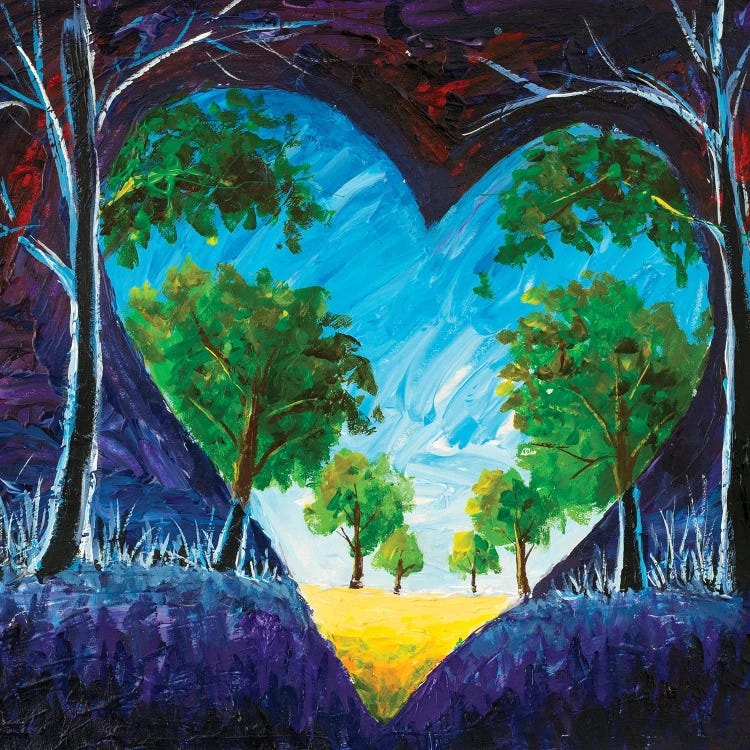 Beautiful Pure Nature In Heart Against Backdrop Of Dirty Night And Darkness