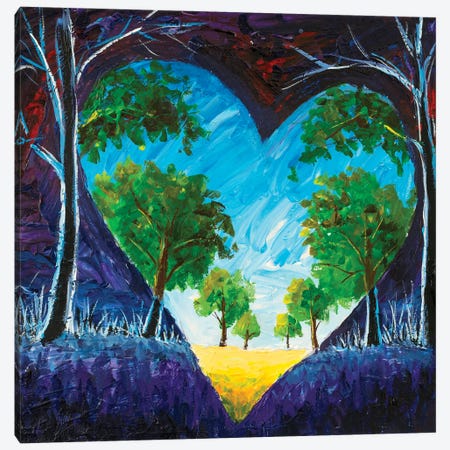Beautiful Pure Nature In Heart Against Backdrop Of Dirty Night And Darkness Canvas Print #VRY802} by Valery Rybakow Canvas Artwork