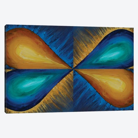 Orange And Blue Balloons Are Symmetrically Arranged Canvas Print #VRY814} by Valery Rybakow Canvas Art