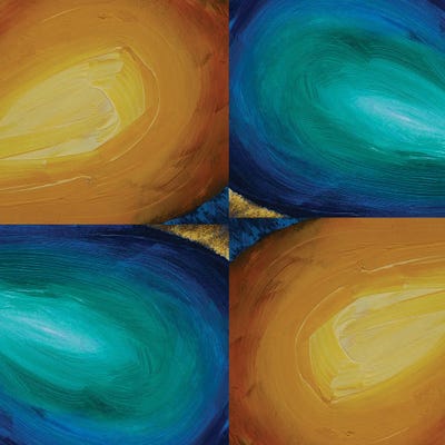 Orange And Blue Balloons by Valery Rybakow framed wall art