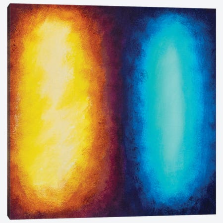 Harmony Background Yellow Blue Glow Canvas Print #VRY817} by Valery Rybakow Canvas Artwork
