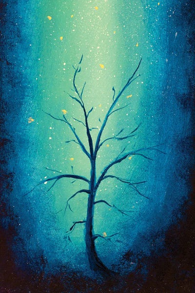 Valery Rybakow: Vertical Illustration Of Dead Withered Tree by Valery Rybakow