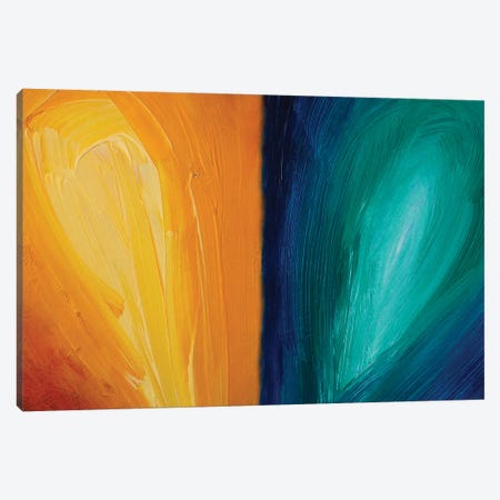 Orange And Blue Acrylic Canvas Print #VRY825} by Valery Rybakow Canvas Art Print