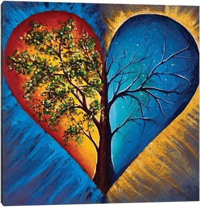 Heart Soul Symbol Of Yin And Yang Energies Canvas Art Print - Valery Rybakow