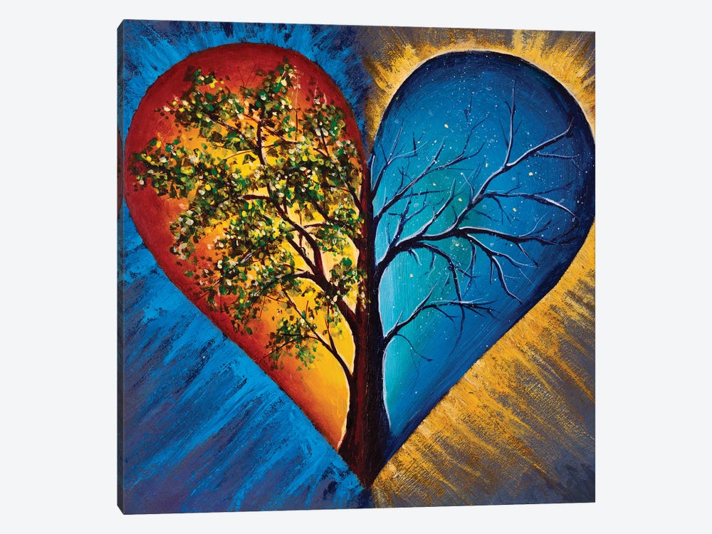 Heart Soul Symbol Of Yin And Yang Energies by Valery Rybakow 1-piece Canvas Wall Art