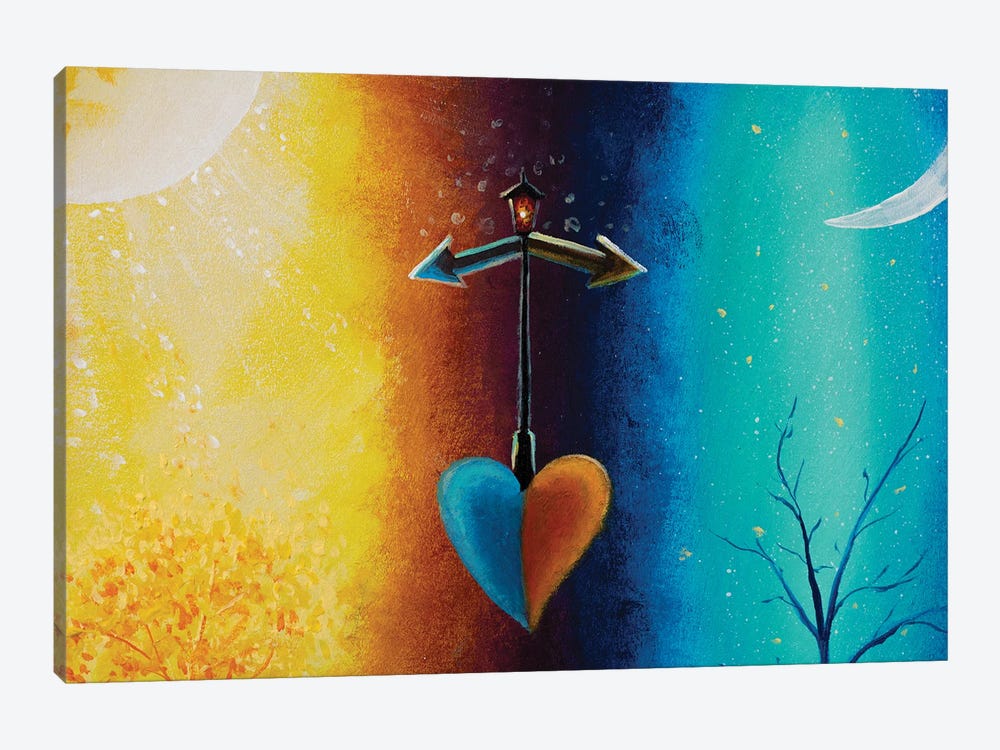 Lantern With Path Arrows On The Heart by Valery Rybakow 1-piece Canvas Print