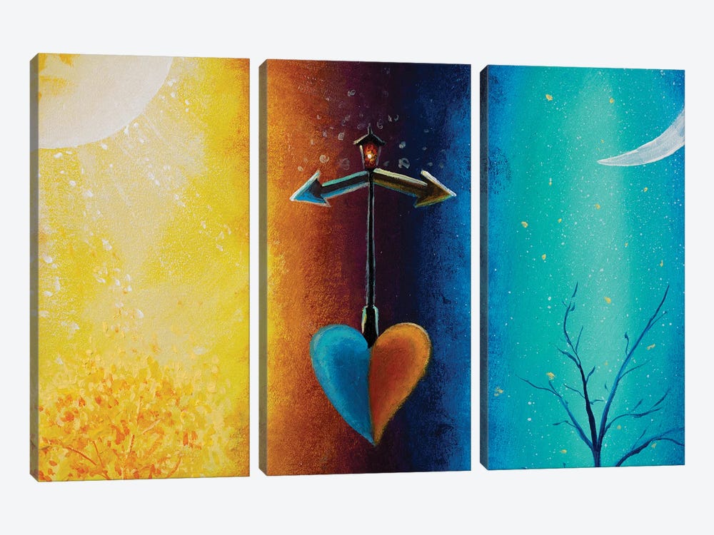 Lantern With Path Arrows On The Heart by Valery Rybakow 3-piece Art Print