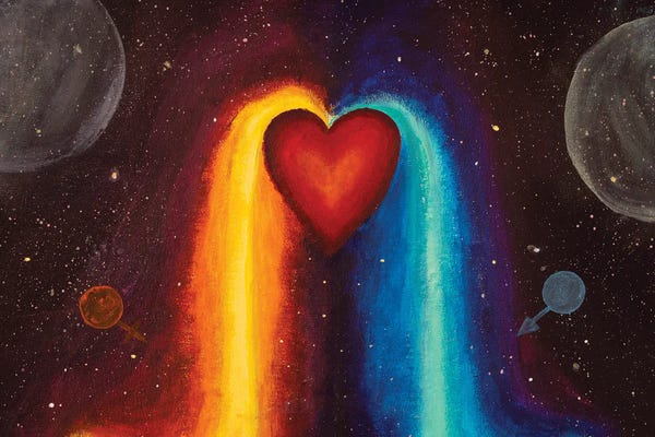 Valery Rybakow: Heart Illustration The Concept Of Opposite Energies by Valery Rybakow