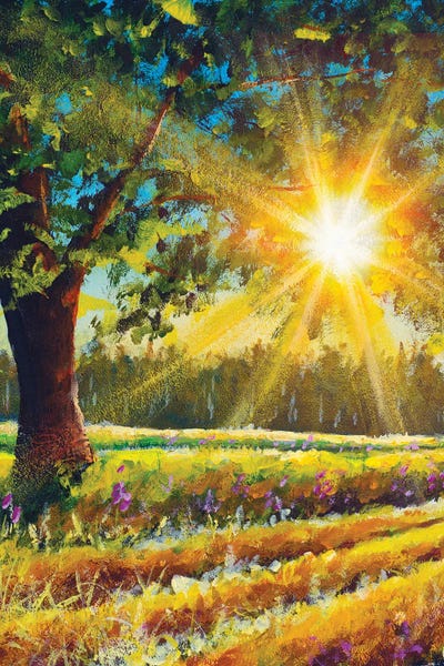 Valery Rybakow: Big Oak Tree In The Sun II by Valery Rybakow