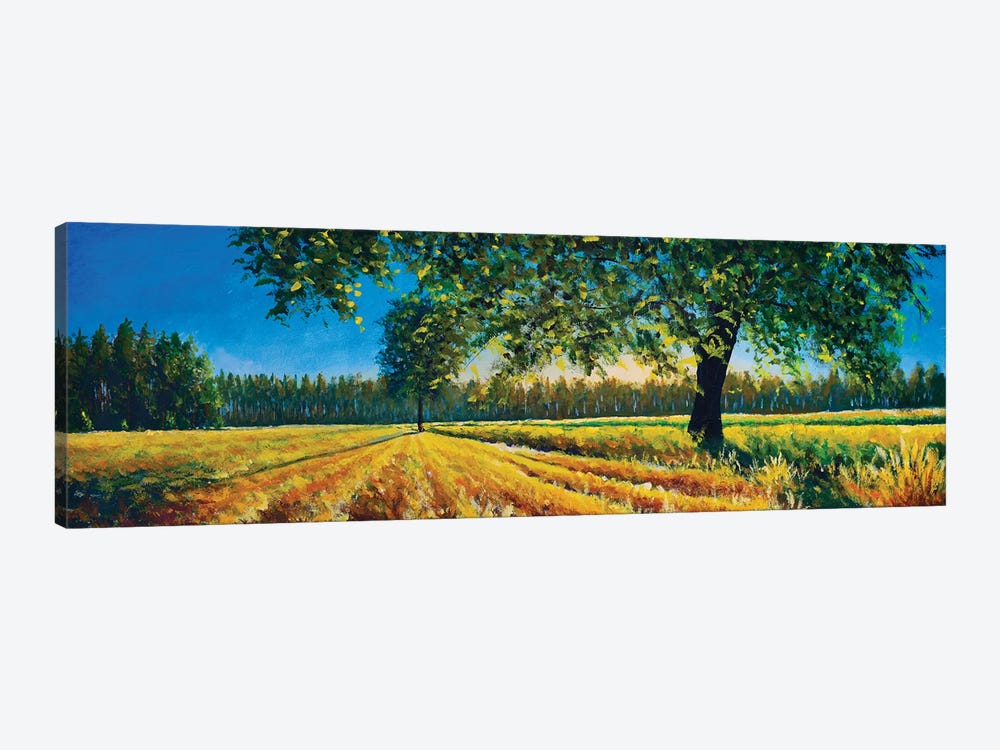 Extra Wide Panorama Of Gorgeous Field And Tree In Summer Autumn by Valery Rybakow 1-piece Art Print