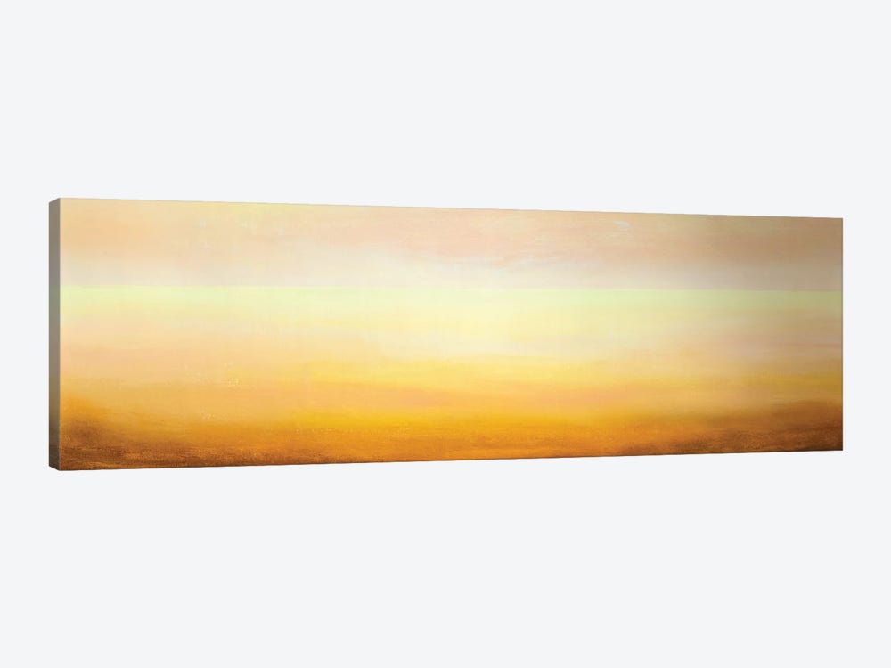 Extra Wide Panorama Delicate Light Yellow Pink Horizon by Valery Rybakow 1-piece Canvas Wall Art