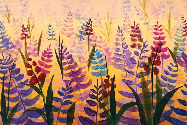 Valery Rybakow: Field Of Delicate Flowers by Valery Rybakow