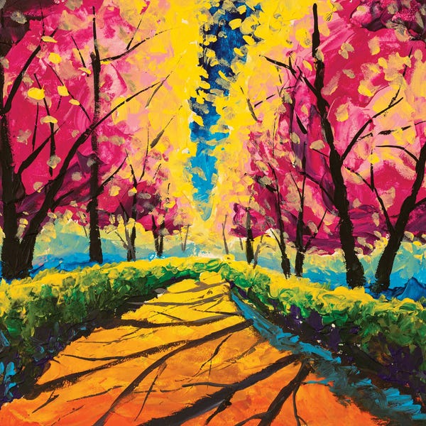 Blossoms: Cherry Sakura Blossom. Sakura Trees In Sunny Park Landscape by Valery Rybakow