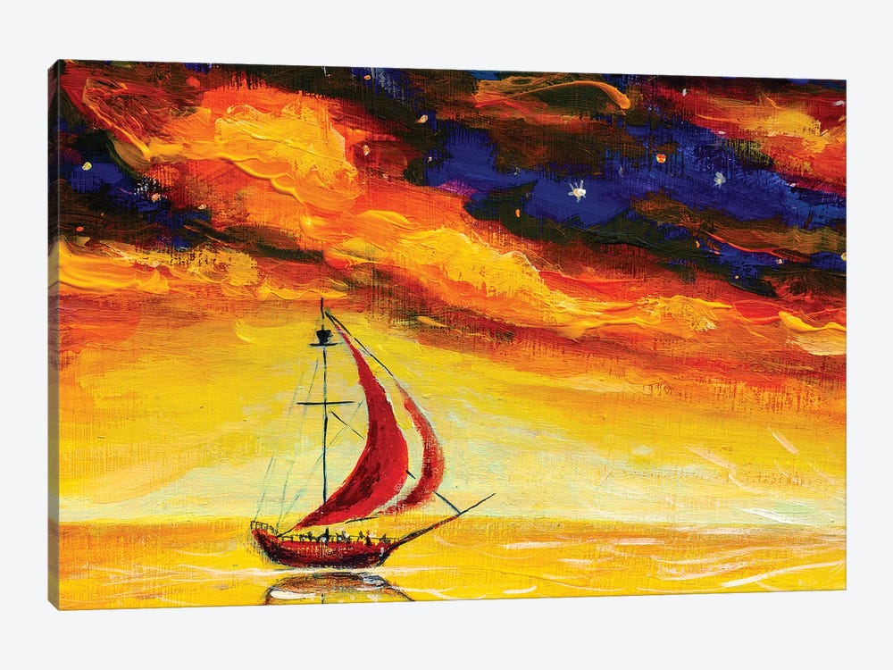 Scarlet Sails by Valery Rybakow 1-piece Canvas Art Print