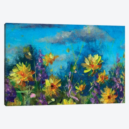 Beautiful Field With Flowers Canvas Print #VRY872} by Valery Rybakow Canvas Art Print