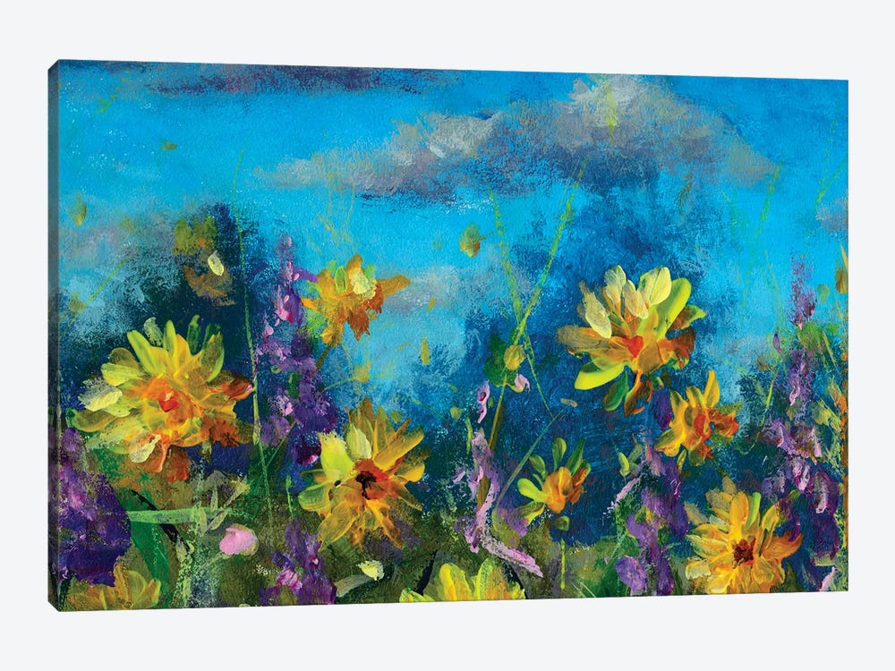 Beautiful Field With Flowers by Valery Rybakow 1-piece Canvas Art