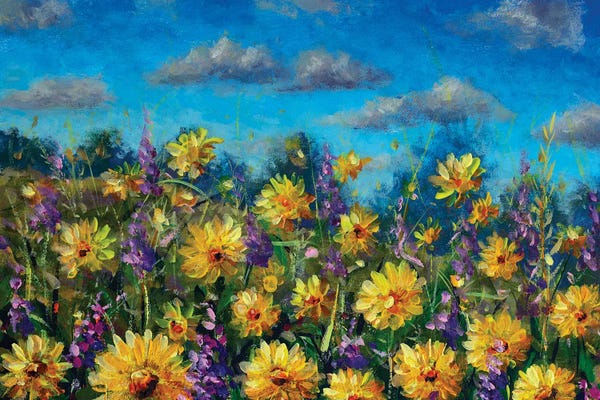Valery Rybakow: Beautiful Field Flowers Wildflower Art by Valery Rybakow