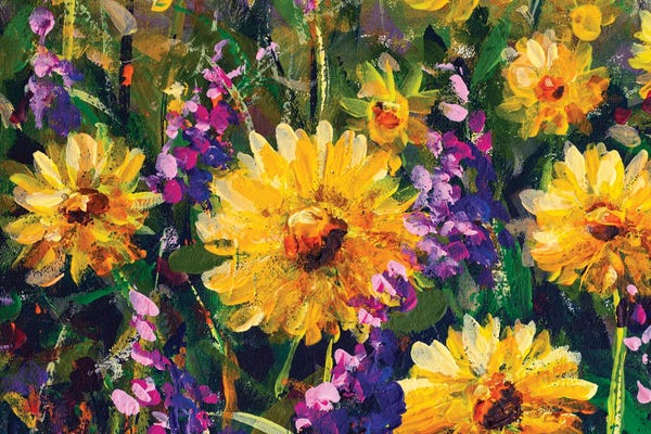 Wildflowers: Flowers Painting Impressionism Paint Landscape Flower Meadow Oil by Valery Rybakow
