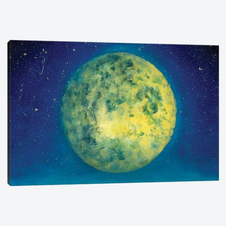Beautiful Big Planet Moon In Space Canvas Print #VRY877} by Valery Rybakow Canvas Wall Art