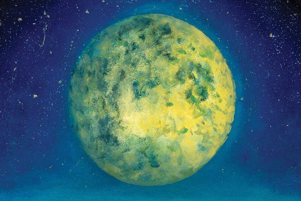 Valery Rybakow: Beautiful Big Planet Moon In Space by Valery Rybakow