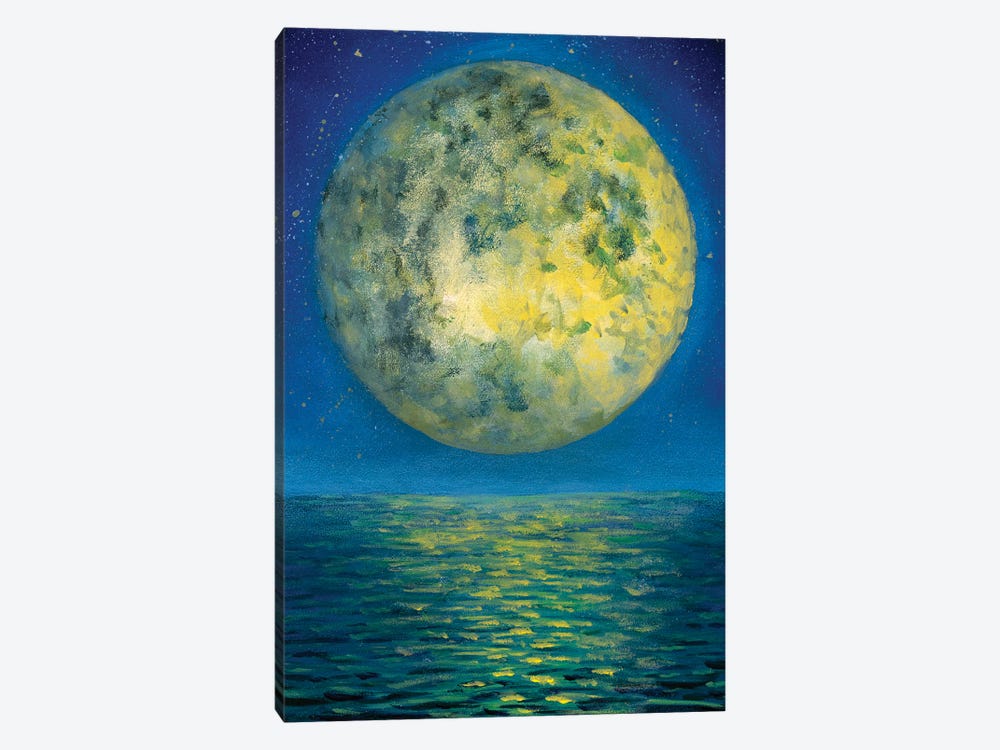 Beautiful Big Planet Moon And Ocean by Valery Rybakow 1-piece Canvas Artwork