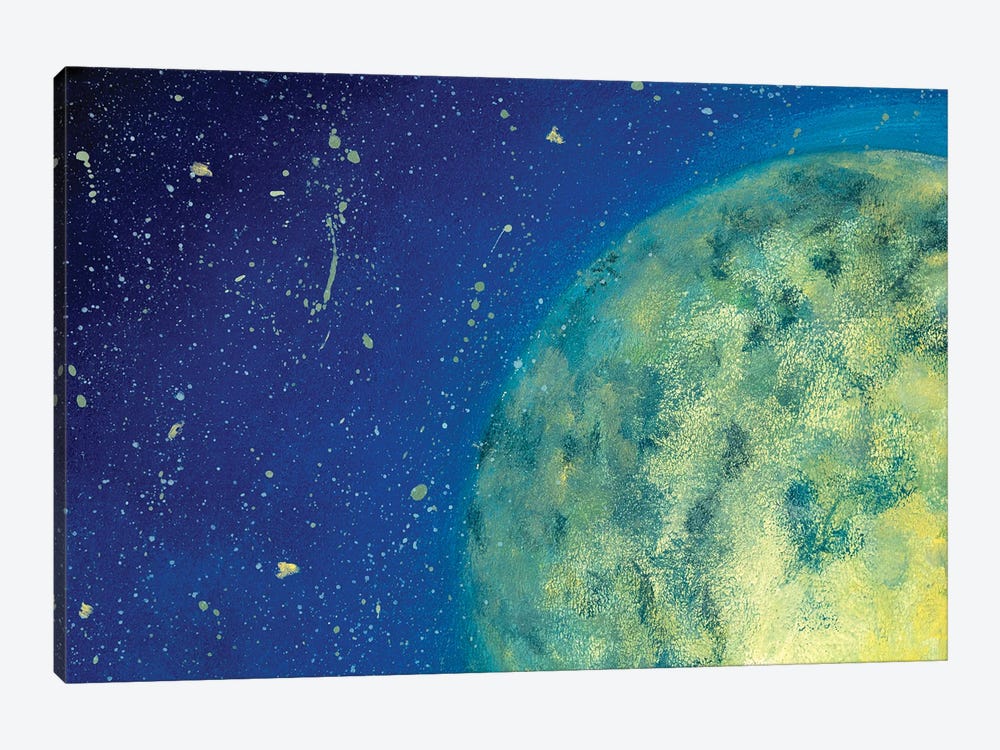 Painting Of Moon, Beautiful Big Planet Moon In Space by Valery Rybakow 1-piece Canvas Art Print