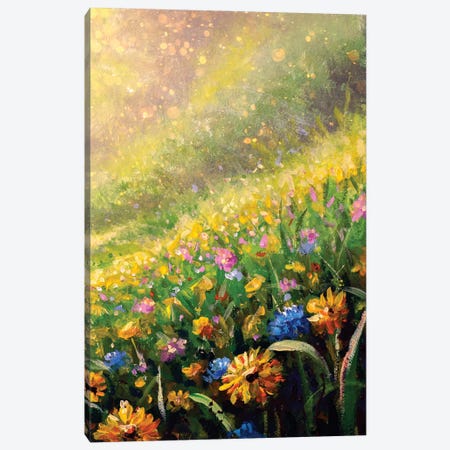 Vertical Flower Sunny Spring Summer Canvas Print #VRY885} by Valery Rybakow Canvas Print