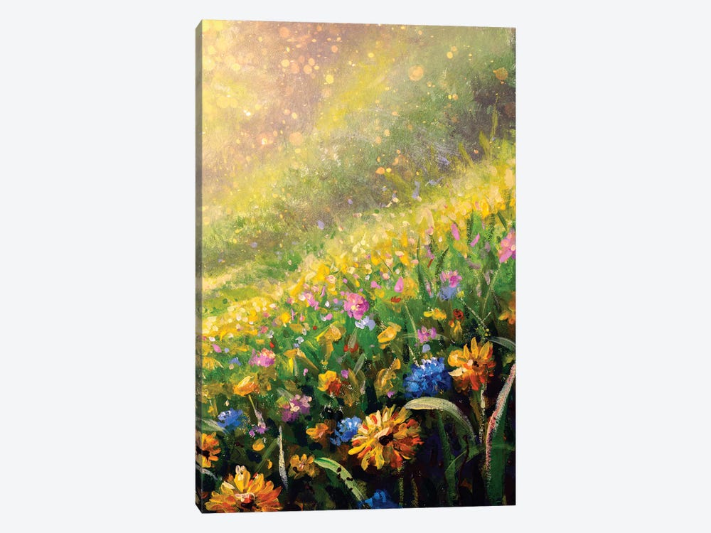 Vertical Flower Sunny Spring Summer by Valery Rybakow 1-piece Canvas Artwork