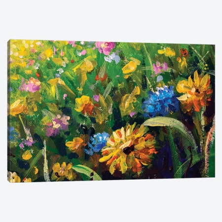 Beautiful Field Flowers On Canva Canvas Print #VRY887} by Valery Rybakow Canvas Art Print