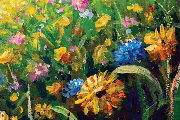 Wildflowers: Beautiful Field Flowers On Canva by Valery Rybakow