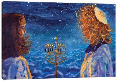 Hanukkah Canvas Art Print - Judaism Art