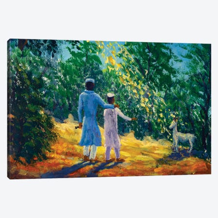 Eid El Adha - Father And Son Looking At A Sheep Canvas Print #VRY893} by Valery Rybakow Canvas Art Print