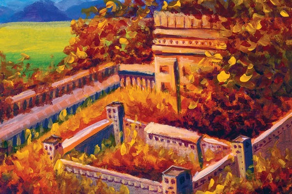 Castles & Palaces: Tisha B'av - Burning Ruined Castle by Valery Rybakow