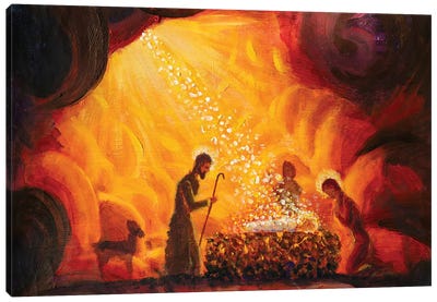 Birth Of The Prophet Canvas Art Print - Nativity Scene Art