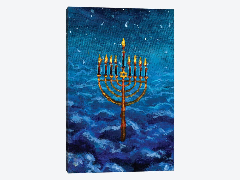 Hanukkah Candle by Valery Rybakow 1-piece Canvas Wall Art