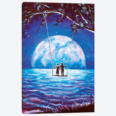 Big Moon For Lovers Canvas Print #VRY8} by Valery Rybakow Canvas Artwork