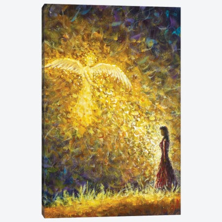 Annunciation, Angel Gabriel Comes To Mary To Tell Her She's Pregnant With God's Baby Canvas Print #VRY903} by Valery Rybakow Canvas Art Print