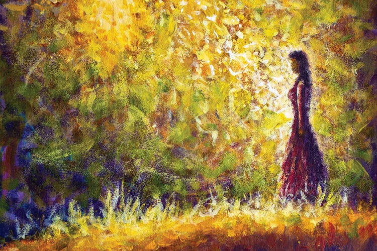 Girl Silhouette In Abstract Night