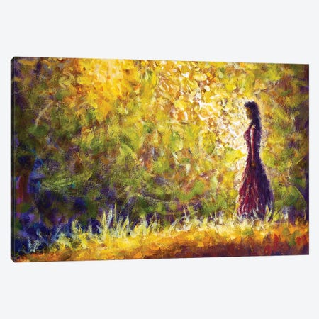 Girl Silhouette In Abstract Night Canvas Print #VRY904} by Valery Rybakow Canvas Wall Art